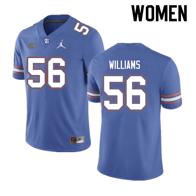 Women #56 Christian Williams Florida Gators College Football Jerseys Sale-Royal